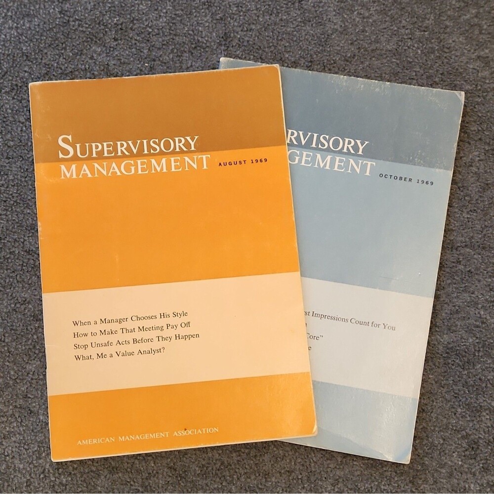 Supervisory Management Magazines Lot 2 August October 1969 AMA Vintage Business